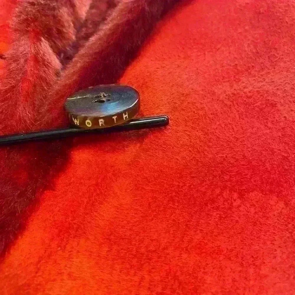 Worth red leather jacket unique buttons leather bound button holes size large - Picture 4 of 10